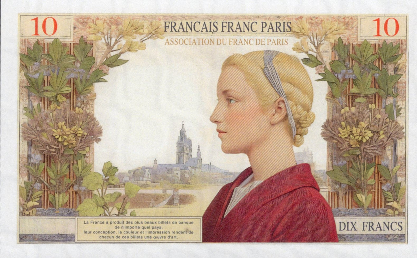 France TEST NOTE 10 Francs COMM. Fantasy Banknote Oil Painting Style