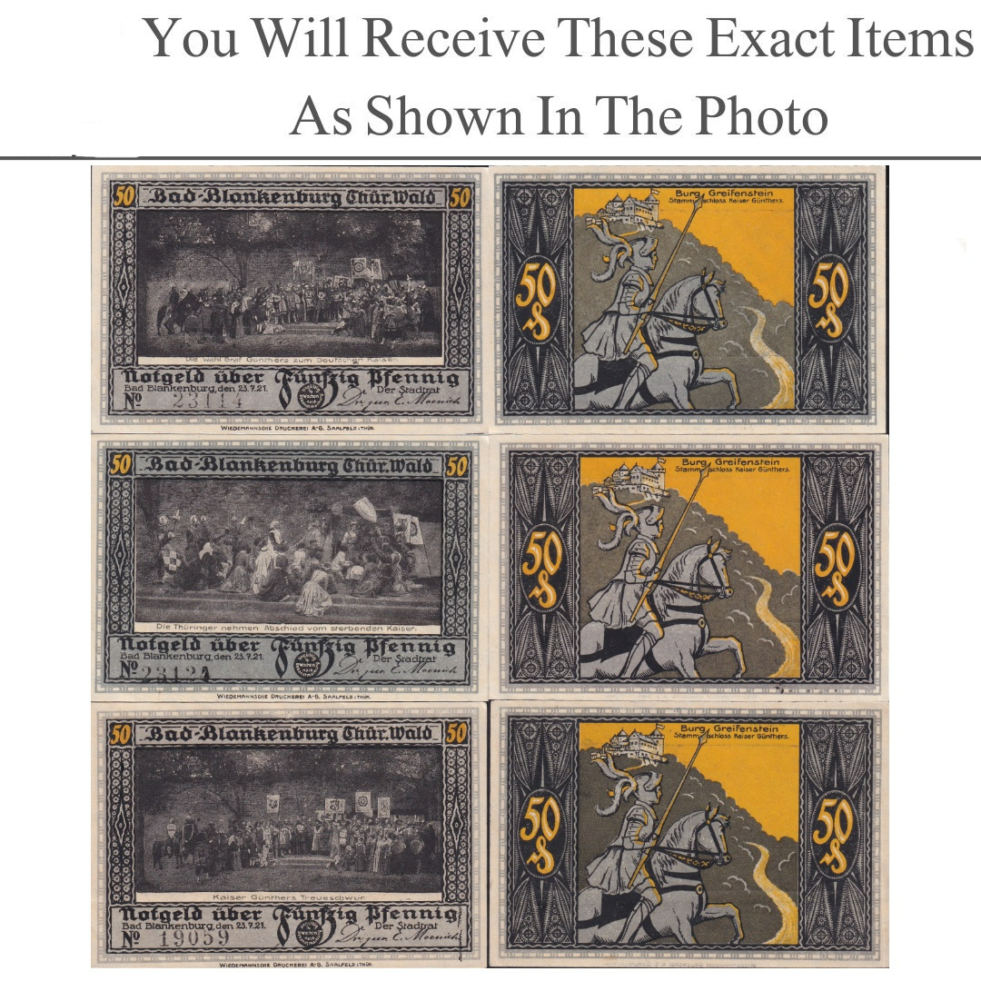 Germany Notgeld ABD BLANKENBURG 50 Pfennig 1921 Set 3 pcs