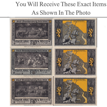 Germany Notgeld ABD BLANKENBURG 50 Pfennig 1921 Set 3 pcs