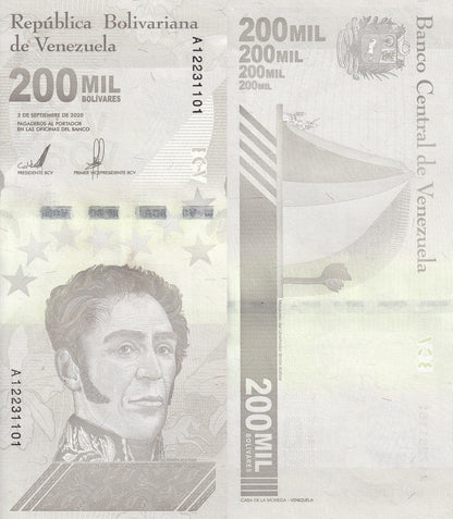 Venezuela 200000 Bolivares 2020/2021 P 112 UNC