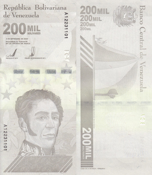 Venezuela 200000 Bolivares 2020/2021 P 112 UNC