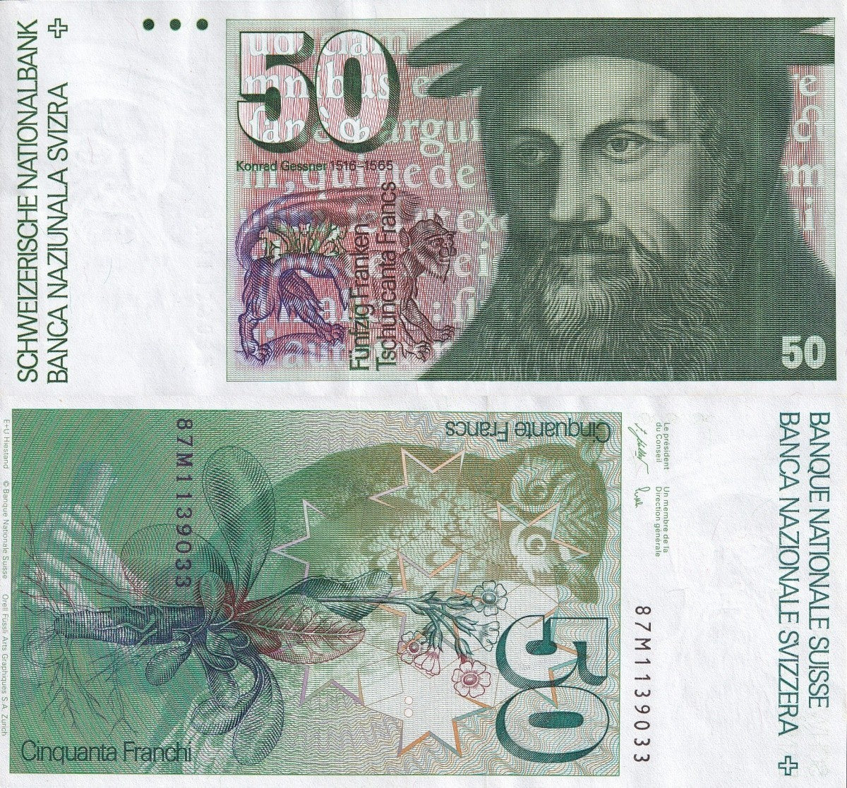 Switzerland 50 Franken 1987 P 56 UNC