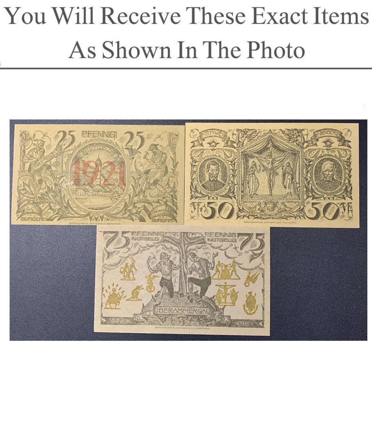 Germany Notgeld PFENNIG 25 50 75 Pfennig 1921 Full Set 3 pcs