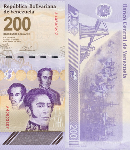 Venezuela 200 Bolivares 2025 P New UNC