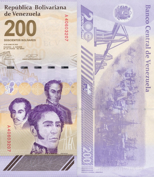 Venezuela 200 Bolivares 2025 P New UNC