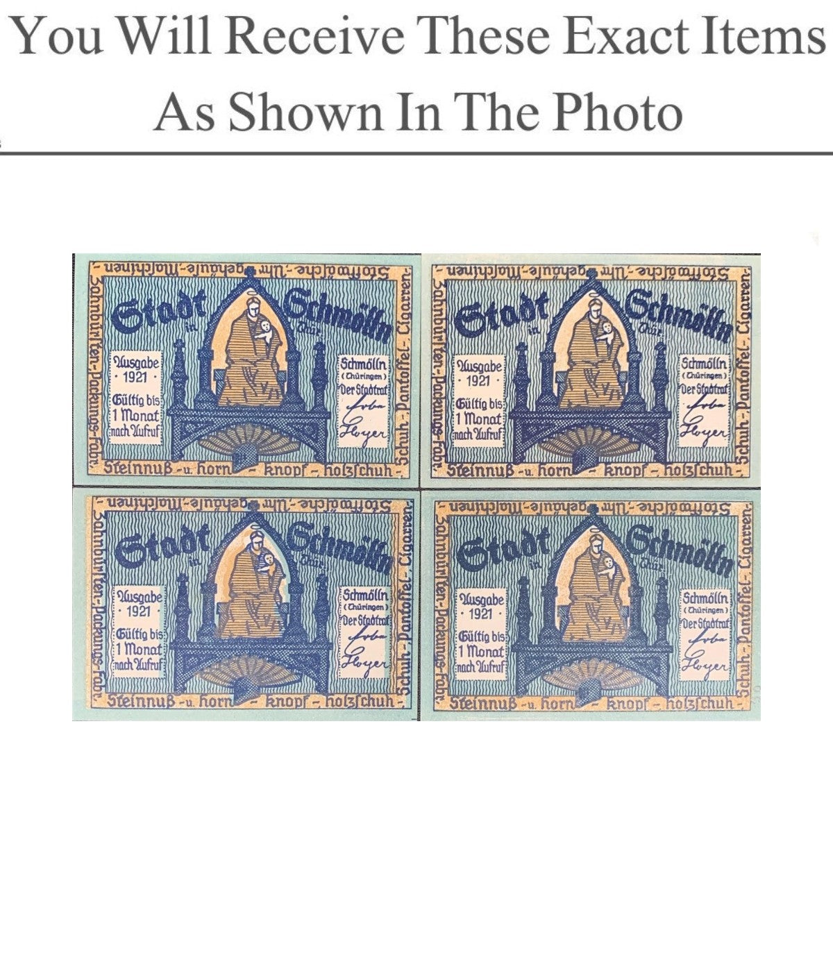 Germany Notgeld SCHMOLLN 50 Pfennig 1921 Full Set 4 pcs