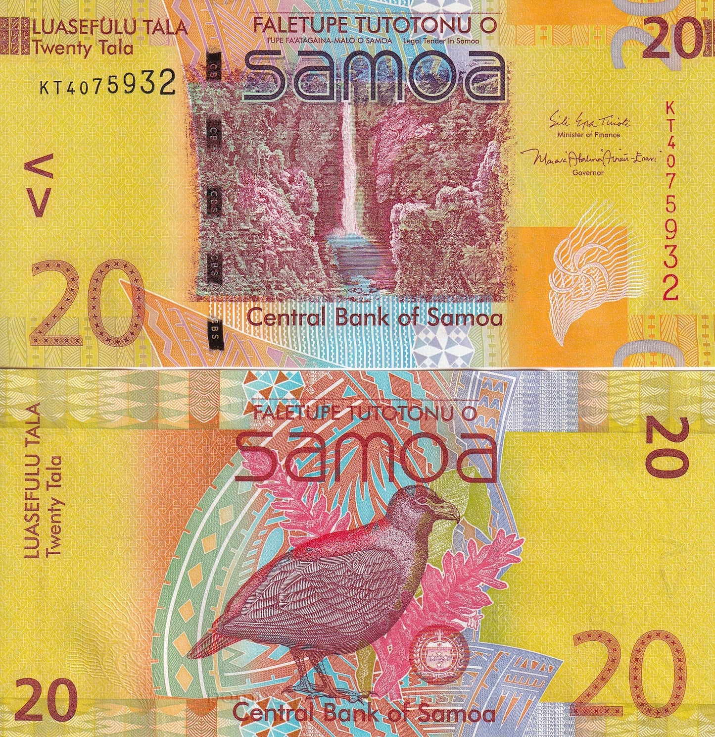 Samoa 20 Tala ND 2017 P 40c UNC