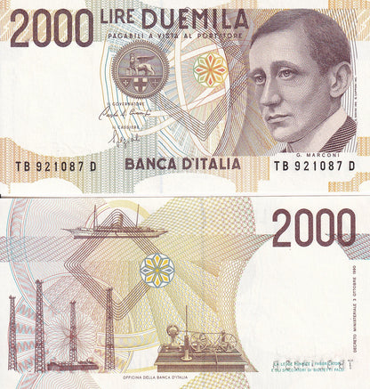 Italy 2000 Lire 1990 P 115 UNC
