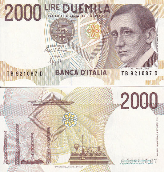Italy 2000 Lire 1990 P 115 UNC