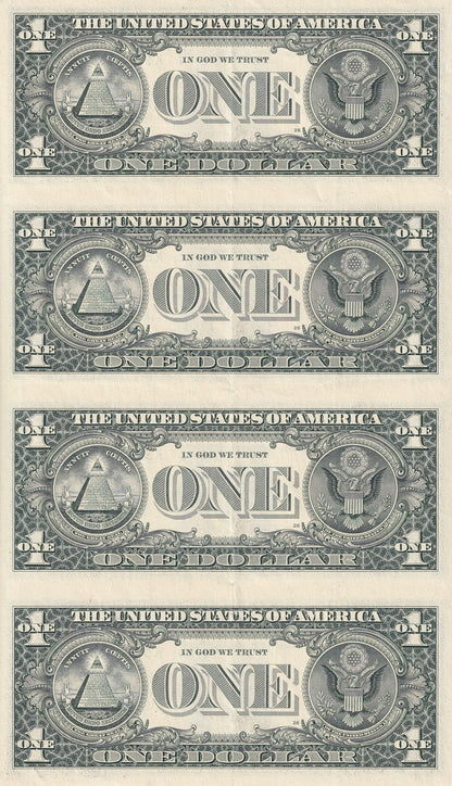 United States USA 1 Dollar 2003 P 515a ''K'' Dallars TX AU UNCUT 4 IN 1