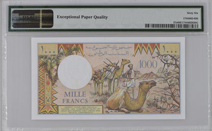 Djibouti Banque Nationale 1000 Francs ND (1991) P 37e UNC PMG 66 EPQ