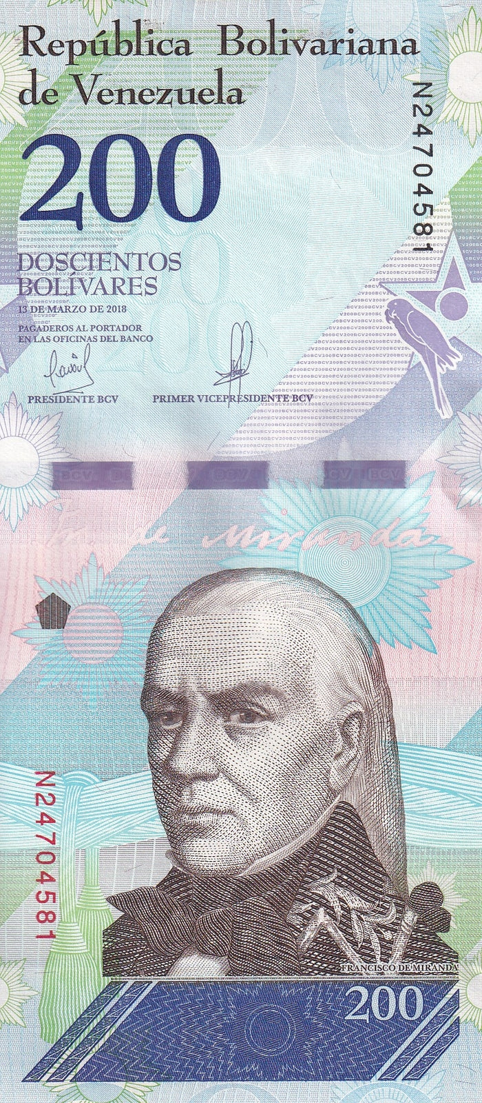Venezuela 200 Bolivares 2018 P 107 UNC