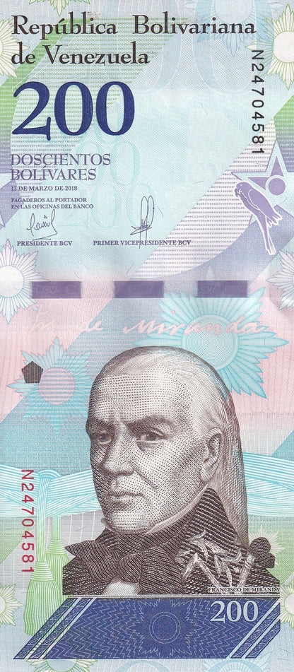 Venezuela 200 Bolivares 2018 P 107 UNC