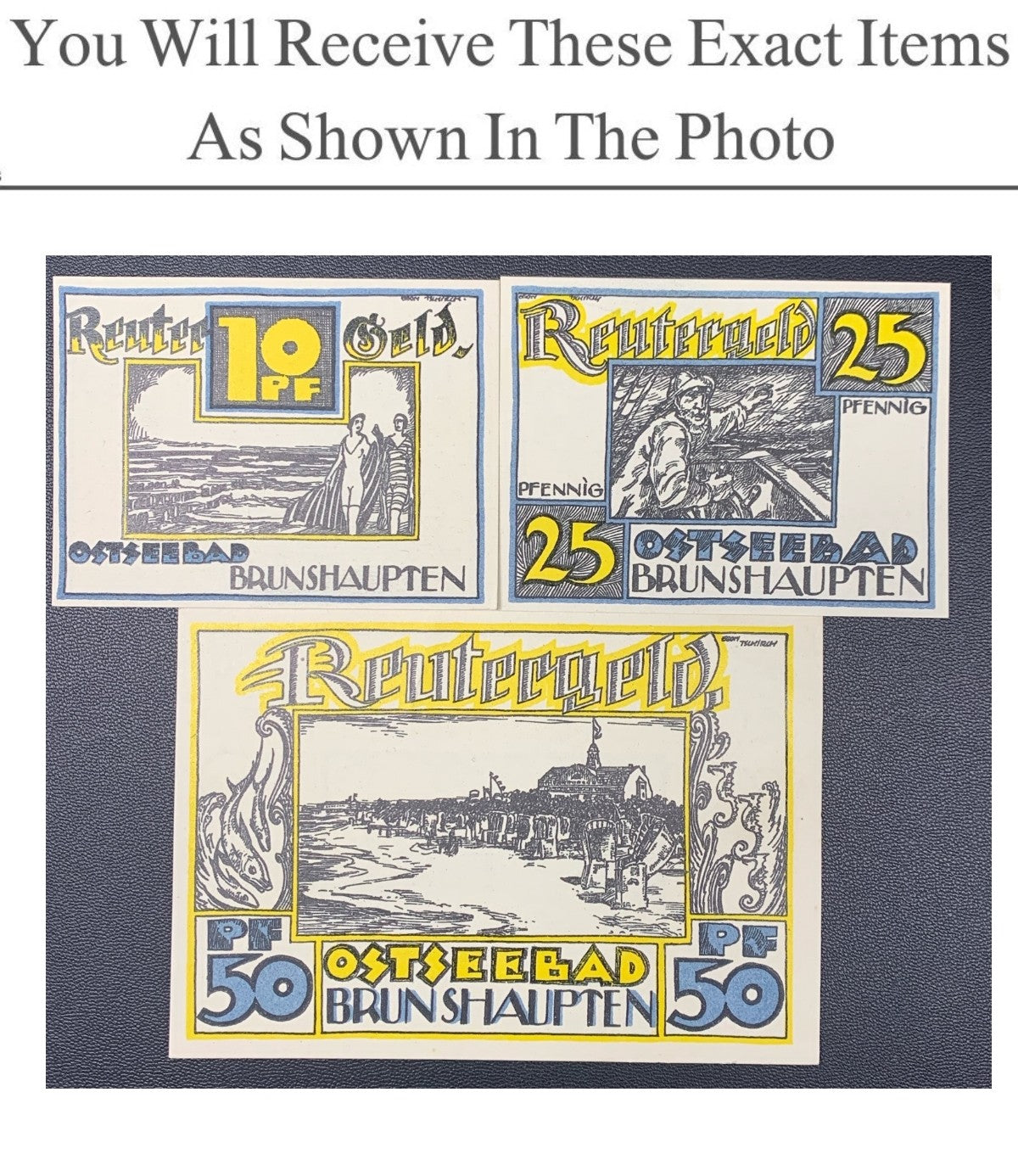 Germany Notgeld BRUNSHAUPTEN 10 25 50 Pfennig 1922 Full Set 3 pcs