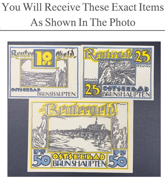 Germany Notgeld BRUNSHAUPTEN 10 25 50 Pfennig 1922 Full Set 3 pcs