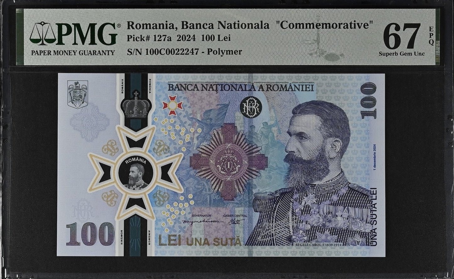 Romania Banca Nationala Commemorative 100 Lei 2024 P 127a Polymer UNC PMG 67 EPQ