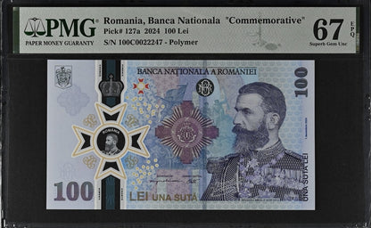 Romania Banca Nationala Commemorative 100 Lei 2024 P 127a Polymer UNC PMG 67 EPQ
