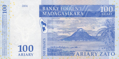 Madagascar 100 Ariary=500 Francs 2004 P 86 UNC