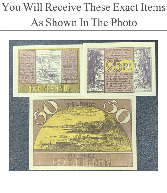 Germany Notgeld BAD KLEINEN 10 25 50 Pfennig 1921 Full Set 3 pcs