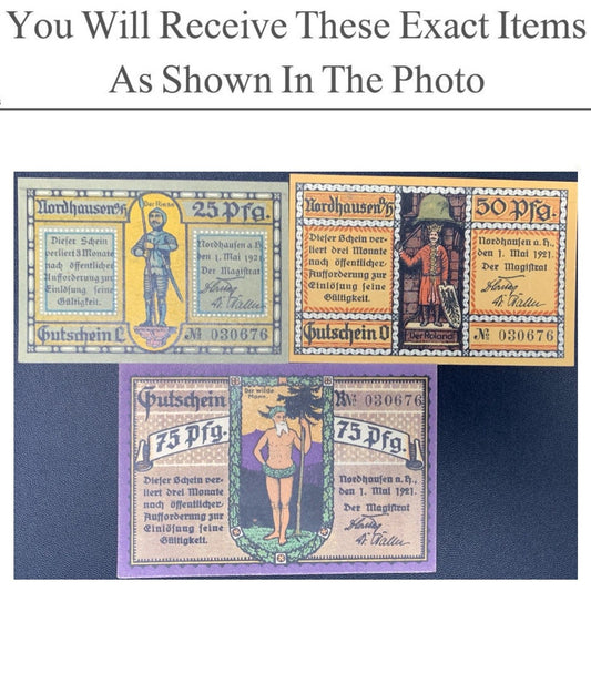 Germany Notgeld NORDHAUSEN 25 50 75 Pfennig 1921 Set 3 pcs