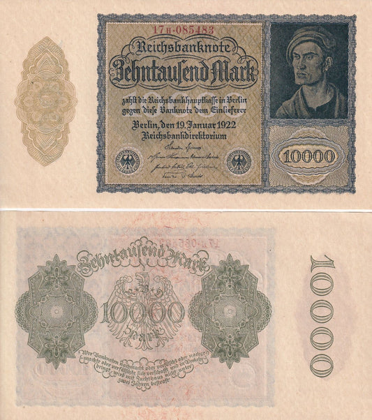 Germany 10000 Mark 1922 P 72 UNC