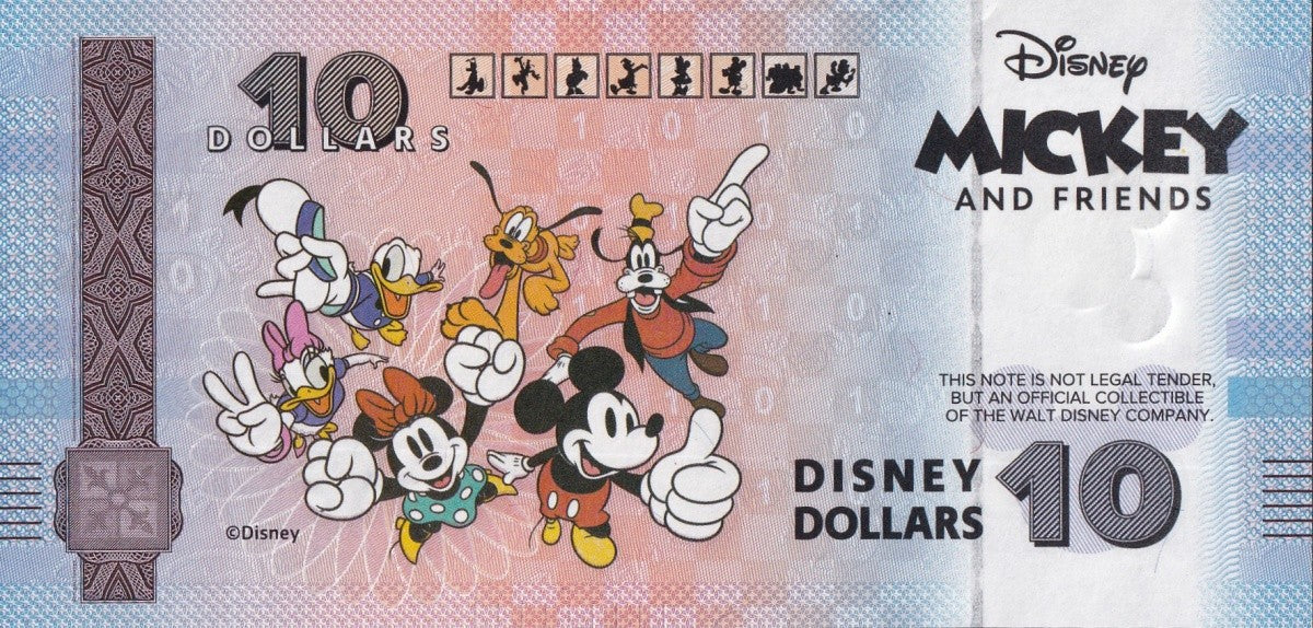 Disney Official Mickey Mouse & Frinds 10 Dollars 2025 Daisy Duck UNC
