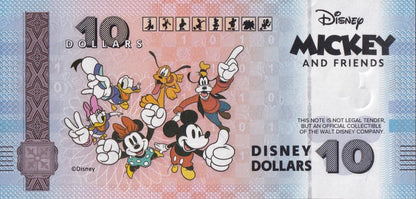 Disney Official Mickey Mouse & Frinds 10 Dollars 2025 Daisy Duck UNC