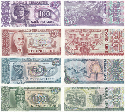Albania 100 200 500 1000 Leke 1996 P 55c 59 60 61c UNC Set 4 pcs