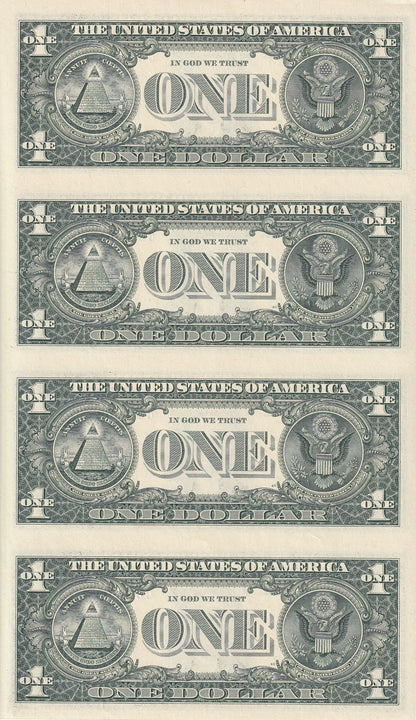 United States USA 1 Dollar 2013 P 537 "C" Philadelphia PA UNC UNCUT 4 IN 1