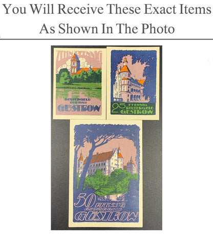 Germany Notgeld GUSTROW 10 25 50 Pfennig 1922 Full Set 3 pcs