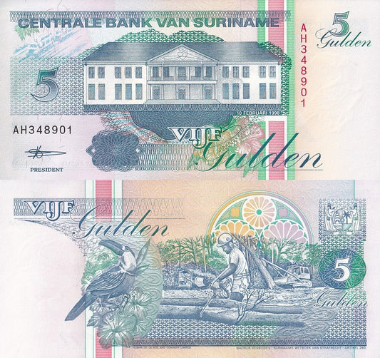 Suriname 5 Gulden 1998 P 136b UNC