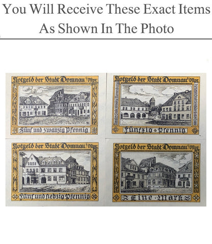 Germany Notgeld DOMNAU 25 50 75 Pfennig 1 Mark 1921 Full Set 4 pcs