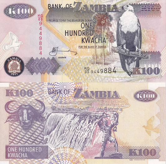 Zambia 100 Kwacha 2011 P 38j UNC