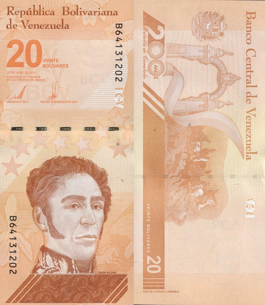 Venezuela 20 Bolivares 2021 P 117 UNC