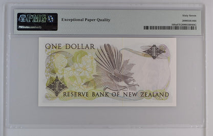New Zealand Reserve Bank 1 Dollar ND (1981-85) P 169a UNC PMG 67 EPQ 2nd TOP POP