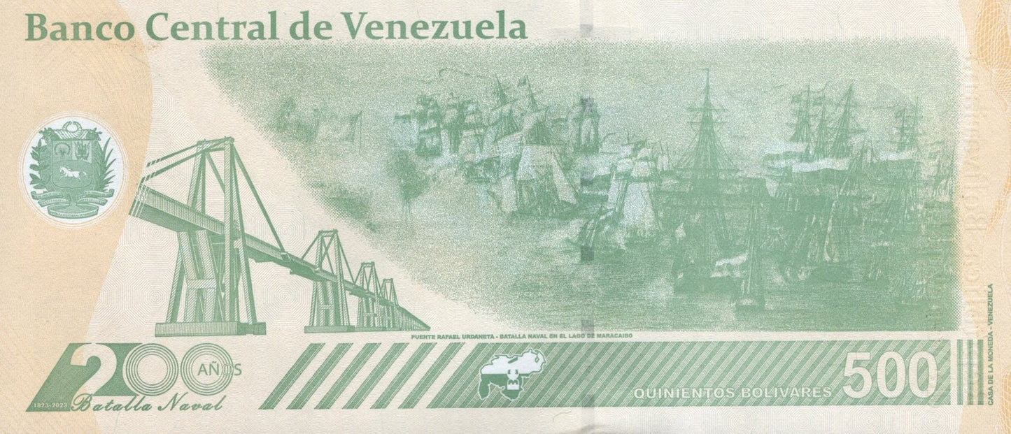 Venezuela 500 Bolivares 2023 P 121 UNC