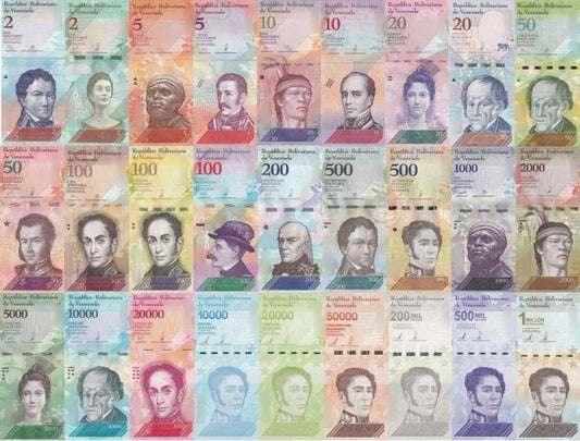 Venezuela 2-1000000 Bolivares 2007-2020 P 88-114 UNC Set 27 pcs