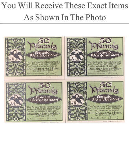 Germany Notgeld WUNSCHENDORF 50 Pfennig 1921 Full Set 4 pcs
