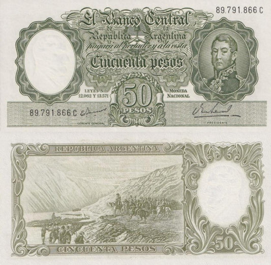 Argentina 50 Pesos 1942-1968 P 271(8) UNC