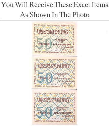 Germany Notgeld WESTERBURG 50 Pfennig 1920 Full Set 3 pcs