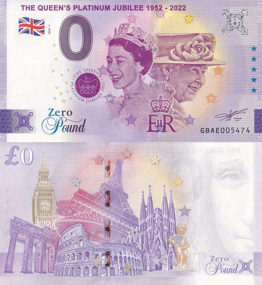 United Kingdom 0 Pound 1952-2022 Souvenir QE II Jubilee Platinum UNC