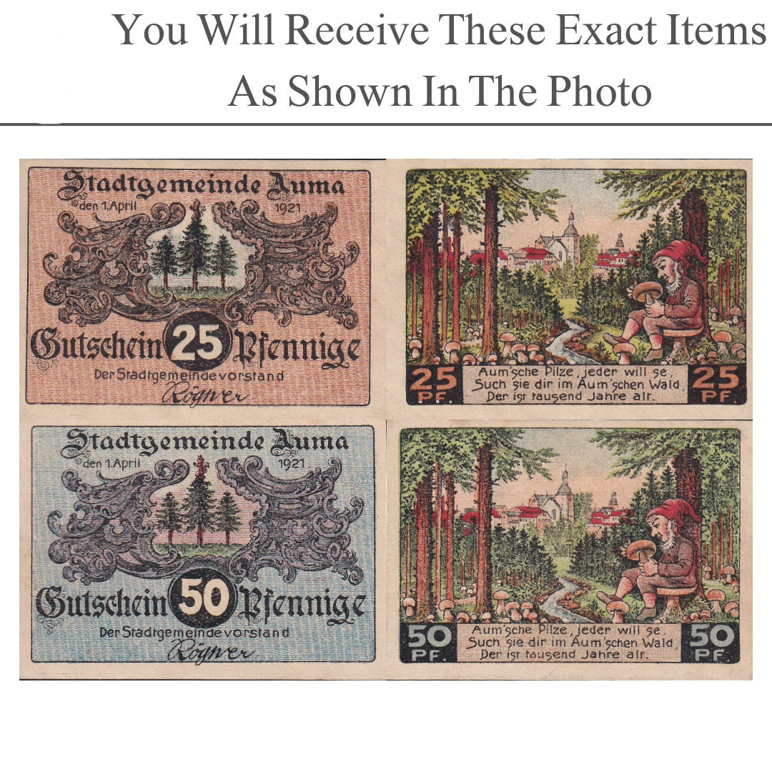 Germany Notgeld AUMA 25 50 Pfennig 1921 Set 2 pcs