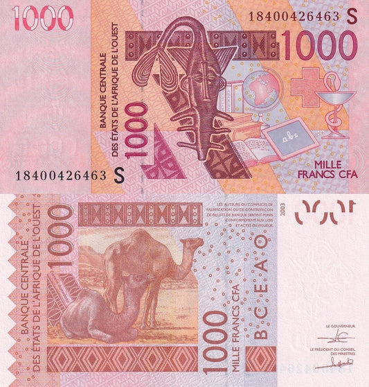 West African States Guinea Bissau 1000 Francs 2018 P 915S Code S UNC