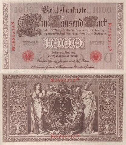Germany 1000 Mark 1910 P 44b(2) UNC