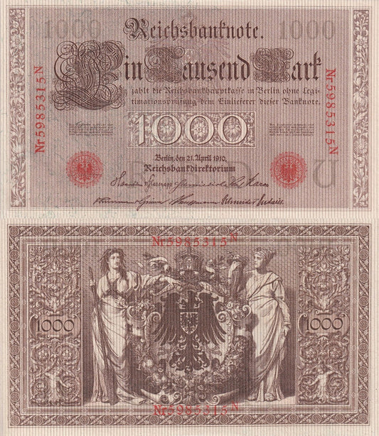 Germany 1000 Mark 1910 P 44b(2) UNC