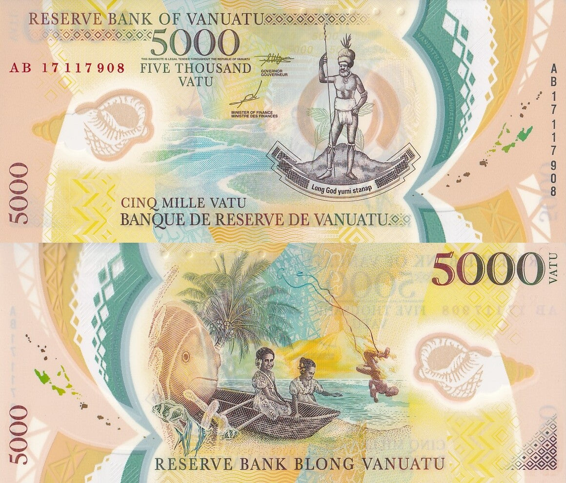 Vanuatu 5000 Vatu 2017 P 19 Polymer UNC