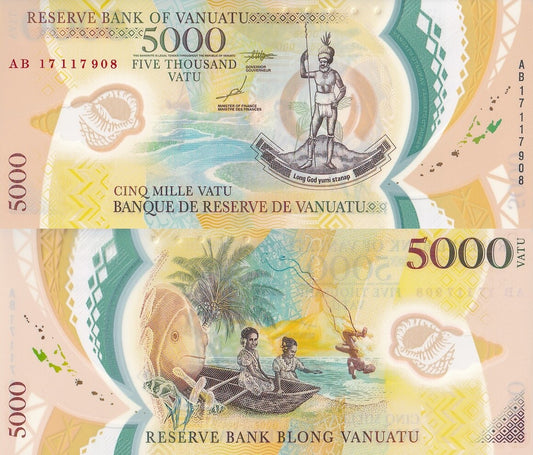 Vanuatu 5000 Vatu 2017 P 19 Polymer UNC