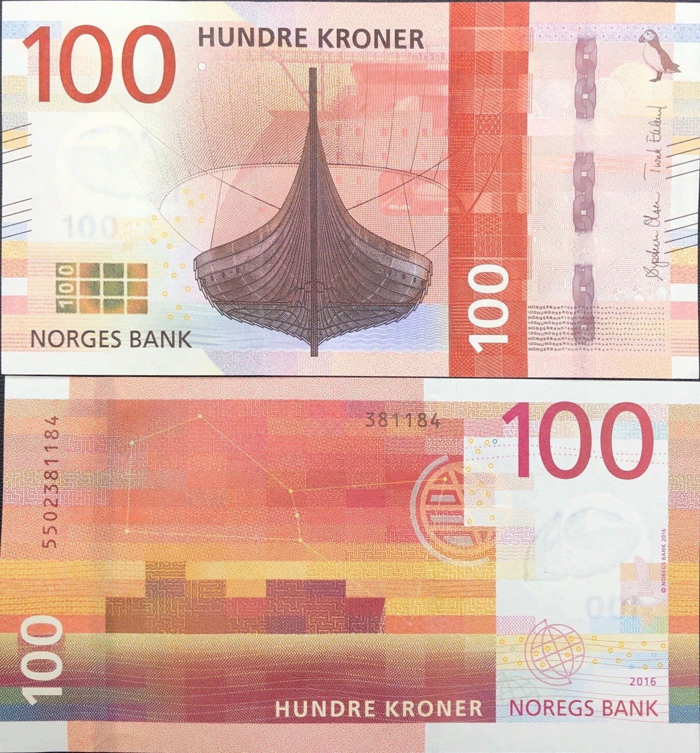 Norway 100 Kroner 2016 P 54 UNC