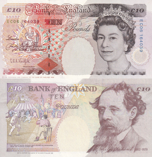 Great Britain 10 Pounds 1993 P 386 AU UNC