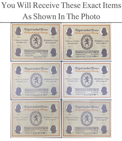 Germany Notgeld WEIMAR 25 Pfennig 1921 Full Set 6 pcs